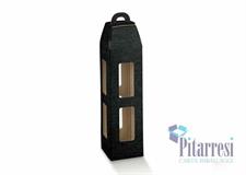 PORTA 1 BOTTIG. LANTERNA SETA NERO