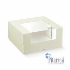 SCATOLA PELLE BIANCA C/F.17X17X8